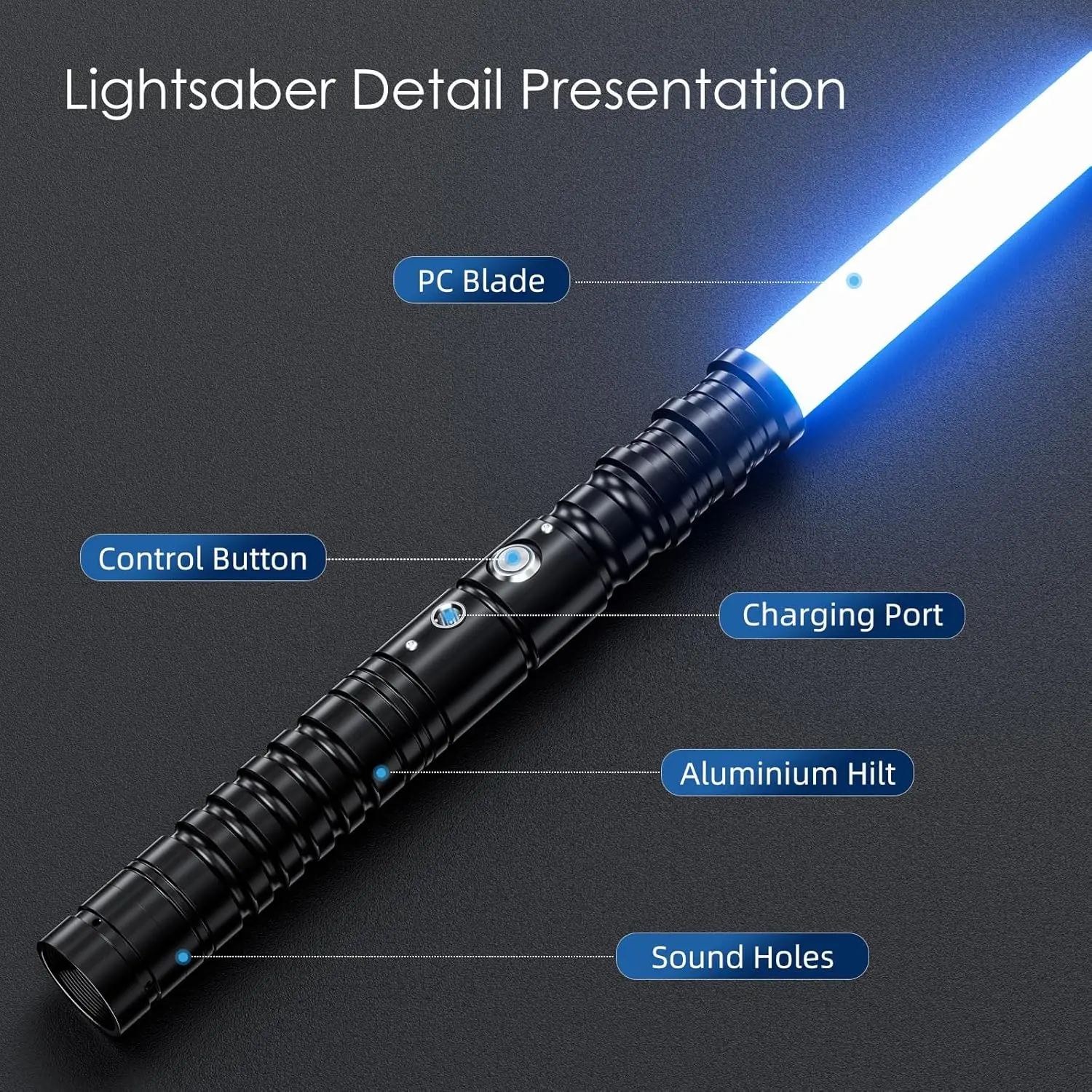 2 in 1 RGB Lightsaber Colors Changeable with Sound Metal Hilt Light Saber Force FX Dueling Toy for Kids Adults Xmas Gift 63cm