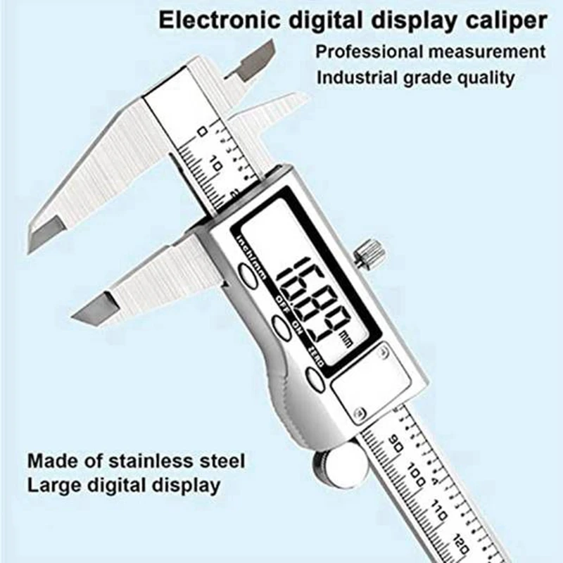أداة قياس الفرجار الرقمية ، الفولاذ المقاوم للصدأ الورنية الفرجار ، ميكرومتر الرقمية ، 6 "، 150 مللي متر التحويل