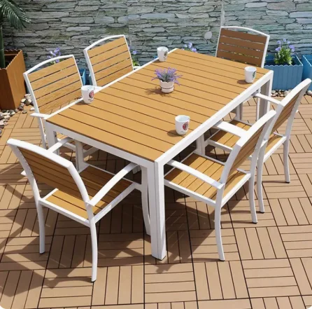 

80cm outdoor tables and chairs, courtyard bars, restaurants, waterproof wooden dining tables, outdoor balconies, leisure gardens