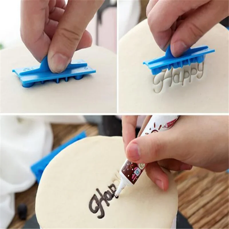 1 Set Cake Baking Molds Alphabet Letter Words Cookie Press Stamp Embosser Cutter Fondant Mould Happy Birthday Cake Decoration