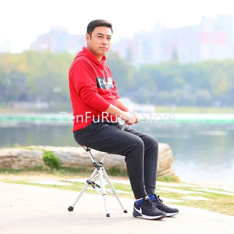 Новая высококачественная складная трость из алюминиевого сплава с сиденьем, регулируемый стул для пожилых людей с табуреткой