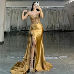 Thinyfull Formal Mermaid Prom Evening Dresses Sweetheart Beadings Split Night Party Dress Women Cocktail Prom Gowns Customized