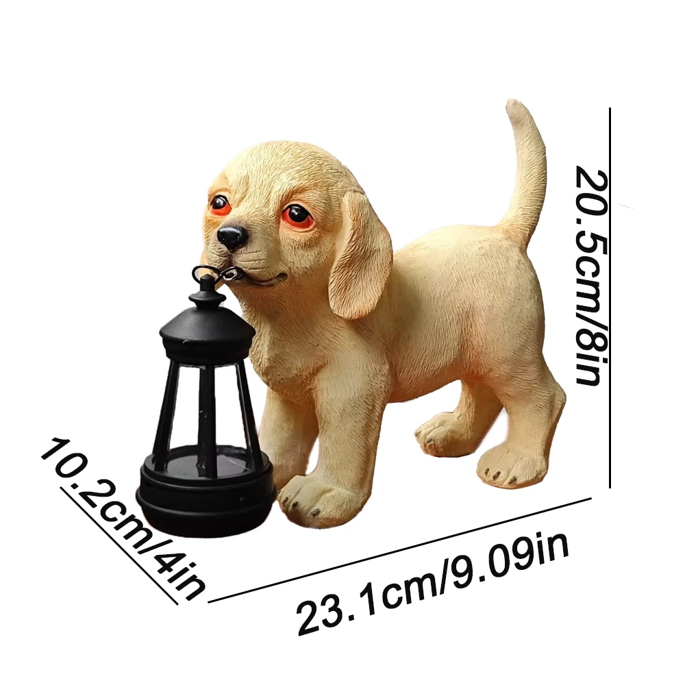 Adorable Dog Garden Statues with Solar Lantern, Dog Gifts for Dog Lovers, Mom Gifts, Housewarming Gifts