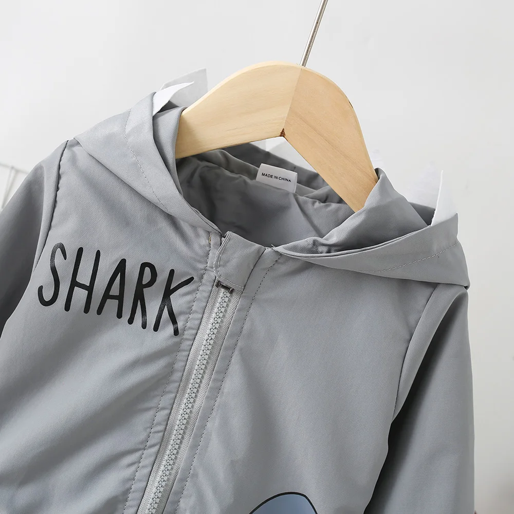 Children\'s Clothing Spring and Autumn Style Stormtrooper Windbreaker Baby Hooded Zippered Sweater Shark Jacket