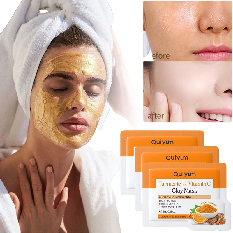 

Vitamin C Turmeric Face Masks Skin Care Face Blemish Remover Deep Cleansing Pores Shrinking Lightening Moisturizing Facial Masks