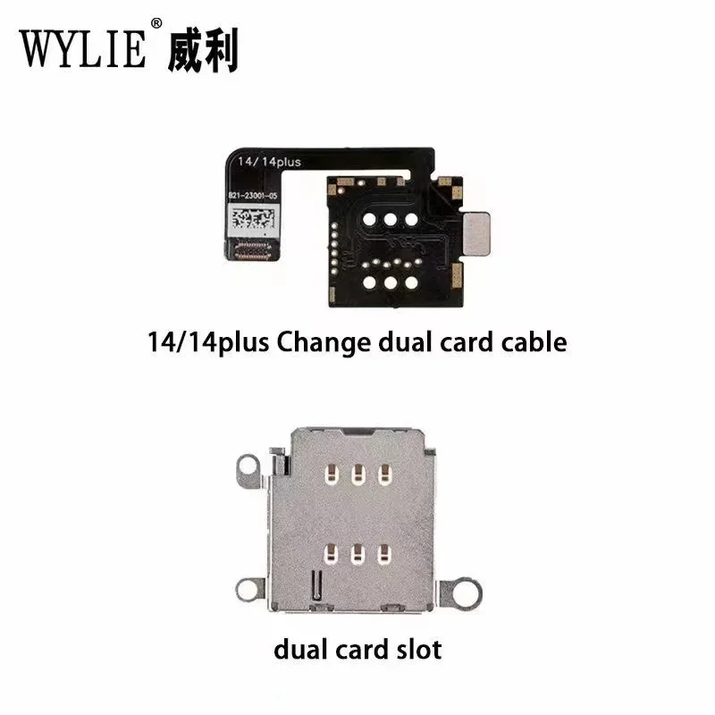 Wylie eSim Modified To Dual SIM Card Flex Cable For IP 14/14 Plus Esim To Dual Sim Card Slot Tray Change Repair Tools