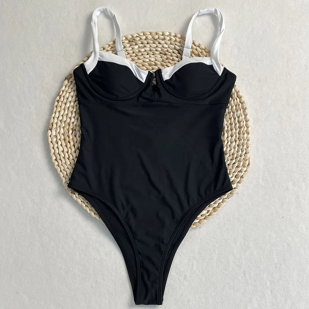 SERENECHIC-bañador de una pieza de retales para mujer, traje de baño con tirantes, conjunto de Bikini ajustado Sexy, parte inferior brasileña, ropa de playa de verano 2025