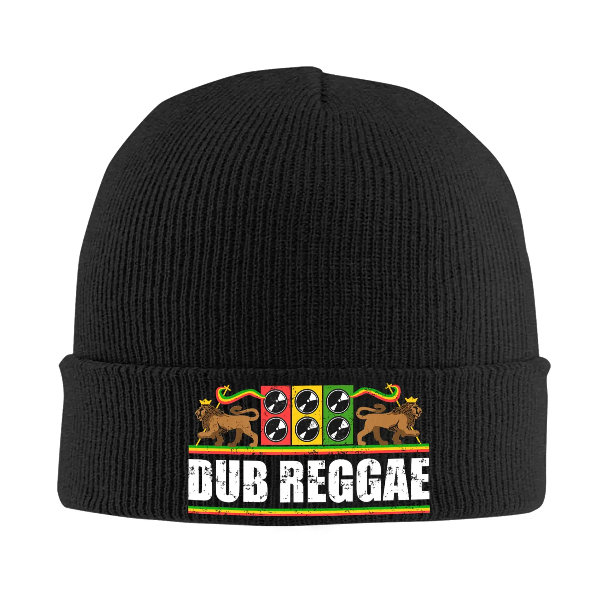 Rastafari Dub Reggae Music Lion of Judah Knitted Hat for Women Men Beanies Autumn Winter Hip Hop Hats Acrylic Jamaica Melon Cap