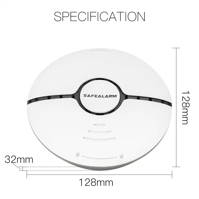Home Security Fire Alarm 2.4G WiFi Wireless Smoke Detector Include Battery Tuya Smart Life APP Notification Cigarette  Sensor view 3