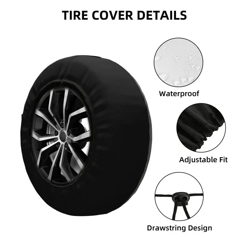 Custom Good And Ghost Tire Cover 4WD 4x4 Trailer Yin Yang Japan Samurai Spare Wheel Protector for Mitsubishi Pajero 14\