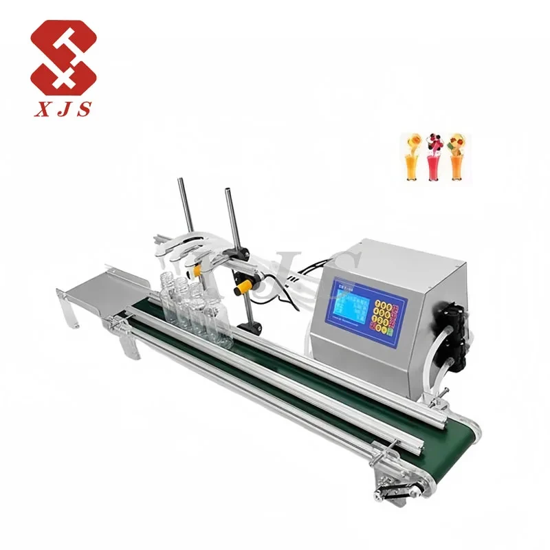 

Diaphragm Peristaltic Magnetic Pump 4 Head Online Desktop Continuous Filling Machine For Liquid With Conveyor