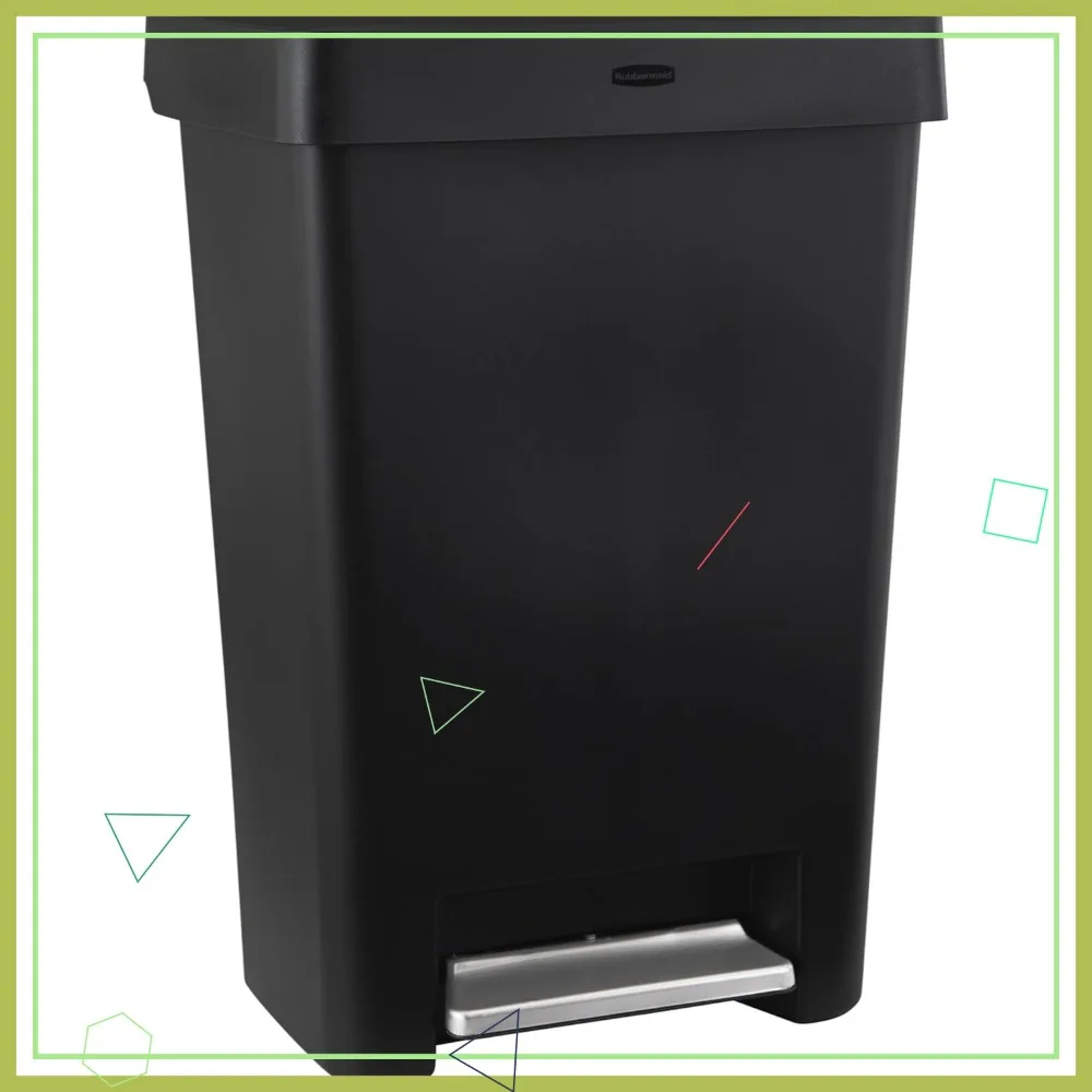 

Мусорное ведро для кухни с крышкой, 12,4 галлона, черное, пластиковое, для дома/кухни/квартиры/гаража