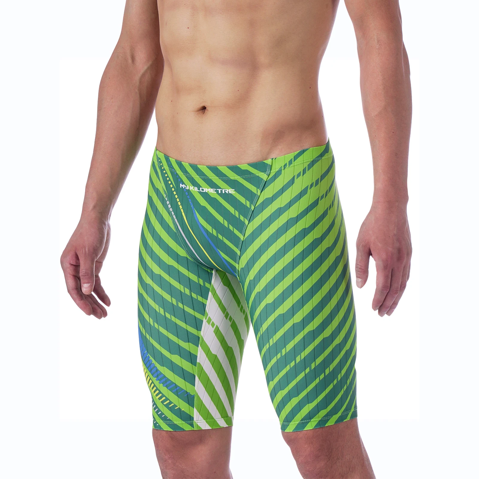 MY KILOMETRE Mens Swimsuit Jammer Endurance Athletic Training Swimsuit Racing Swimming Trunks Shorts Swimwear Men Swim Jammers