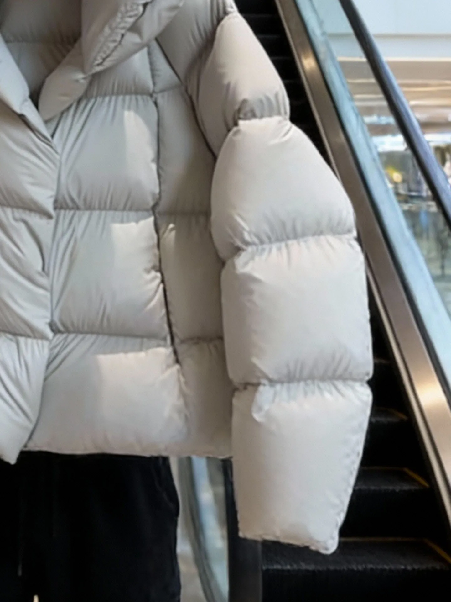 Sli ort Puffer Jaet Women's Faion Korean Version Polyester Fiber White Du down Filling Warmth High Waist Design