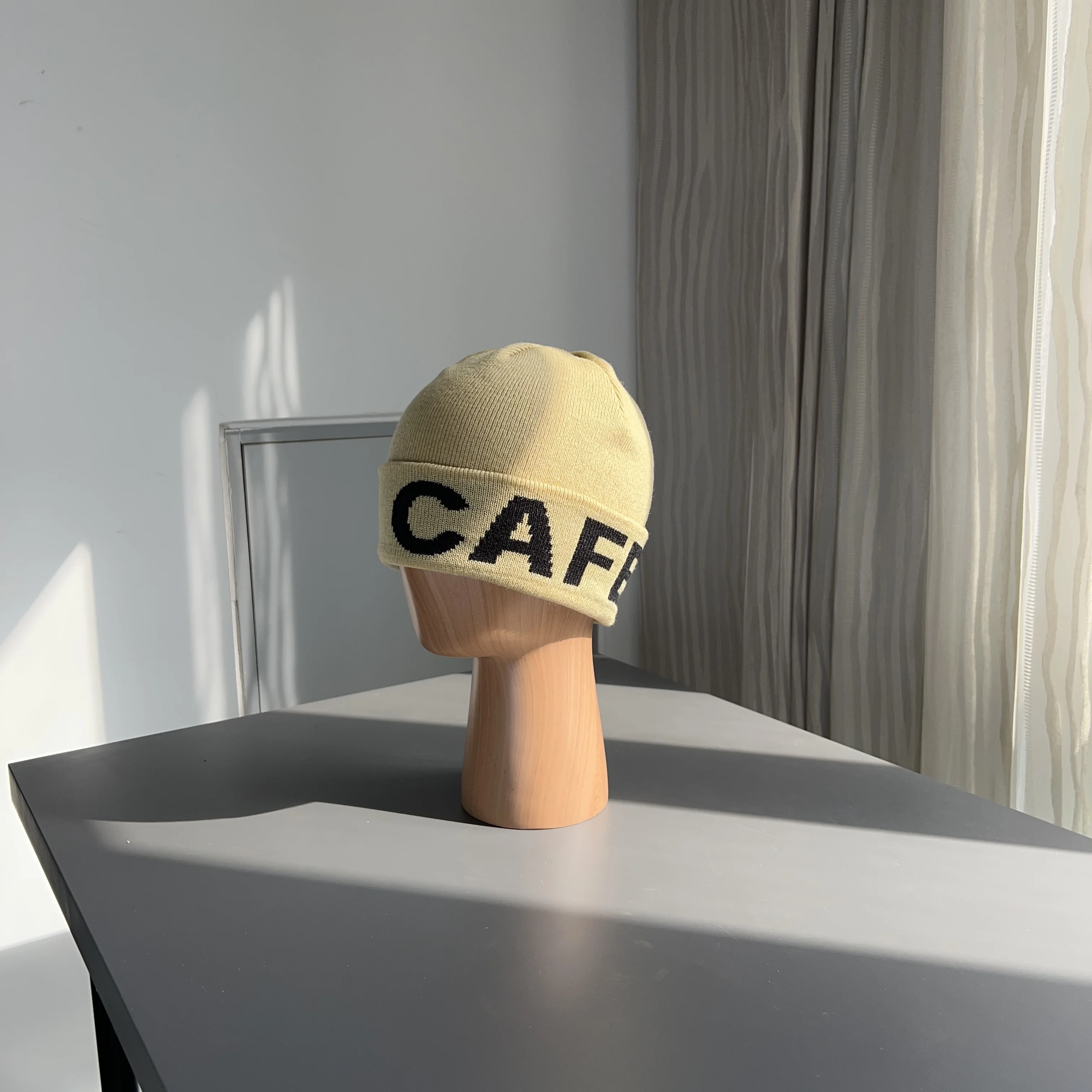 Coffee Brand Winter CAFE Beanie Hat Cleanfit Men and Women Hombre Kpop Knitted Bonnet