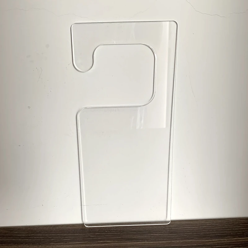 50pcs Transparent Acrylic Hanger Board Plaque Sign Clothing Store Hanging Tag Nails Display Board 10*22cm