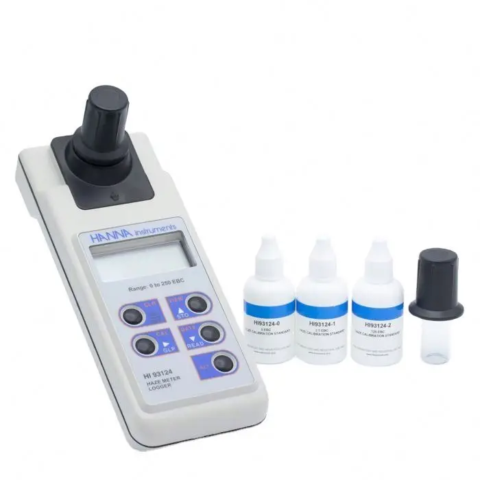 

Hanna Instruments HI93124 Portable EBC Haze Meter for Beer Turbidity Testing With 199-Point Data Log RS232 PC Connectivity