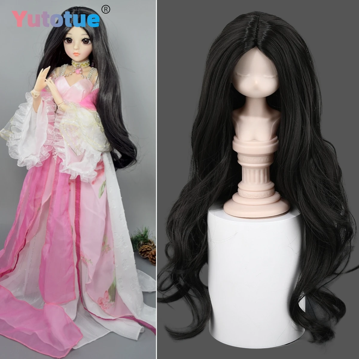 

Yutotue Dolls Парики Длинные волнистые волосы Парик черного цвета для 1/3 1/4 1/6 BJD Кукла Модная кукла Замена игрушки «сделай сам»