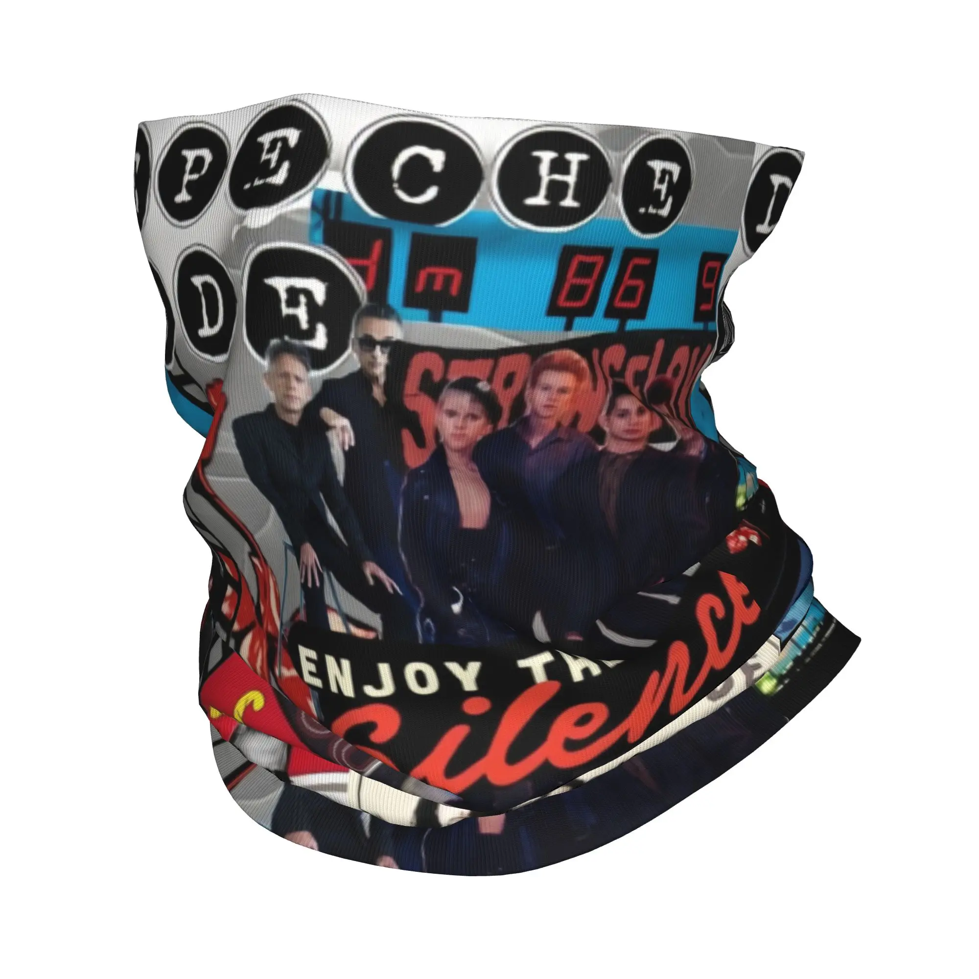 الإلكترونية روك Depeche كول صور CollageMode الشتاء عقال الرقبة أدفأ الرجال النساء تزلج الصيد وشاح أنبوبي الوجه باندانا الجراب