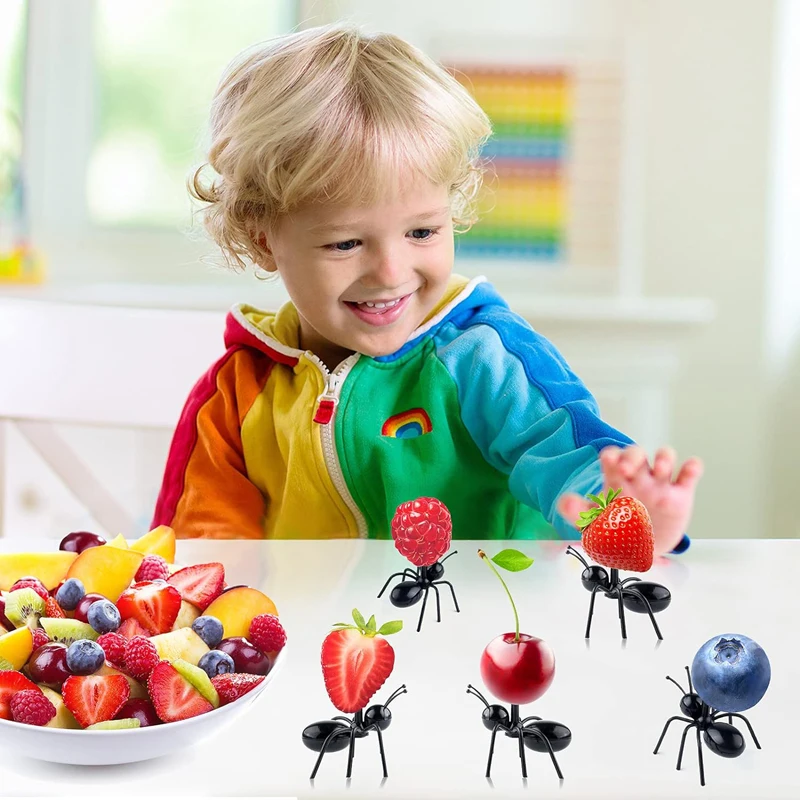 12 Pcs Bento Accessories Reusable Ant Food Pick, Fruit Toothpicks Kids Mini Party Ant Toothpicks Dessert Fork Cocktail Picks