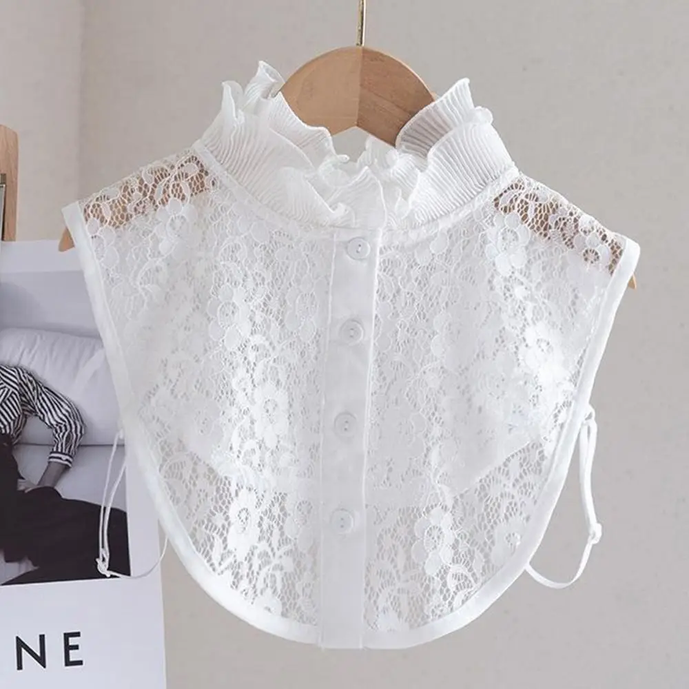 موضة جديدة انفصال وهمية طوق الدانتيل أبيض أسود العنق قابل للتعديل التلبيب نصف قميص النساء الفتيات