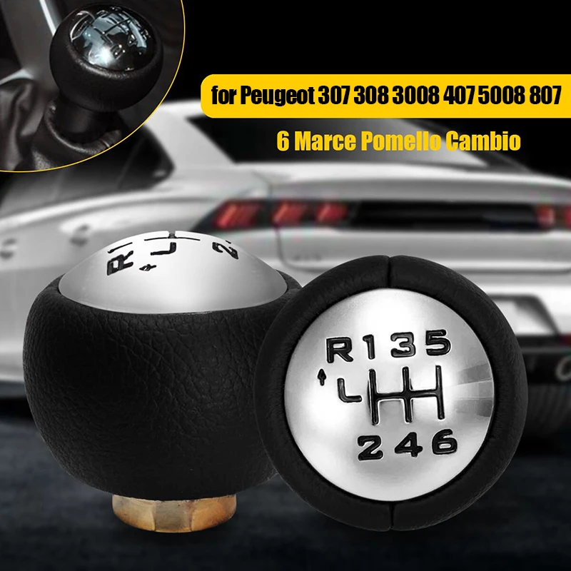 Auto Manual Gear Knob Car Gear Shift Knob 5 Speed 6 Speed Interior Parts for Peugeot 307 308 3008 407 5008 807