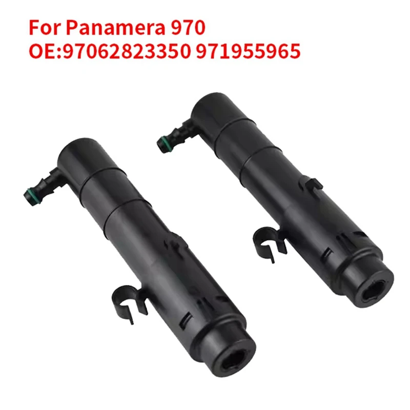 1 Pair Headlight Washer Spray Nozzle Jet Head Light Lamp Washer Pump Black ABS For Panamera 970 2014-2017 97062823350 971955965