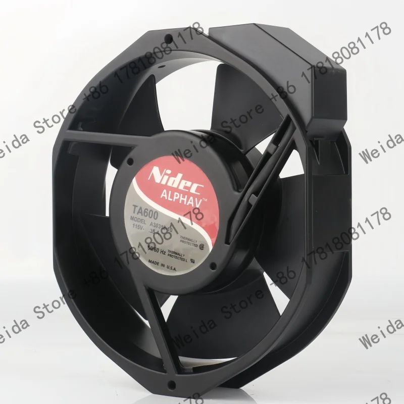 New Nidec 100V 110V 120V AC115V 0.35A DC EC 17238 172X150X38MM 17CM Inverter Aluminum Frame Cabinet TA600 A30318-10 Cooling Fan