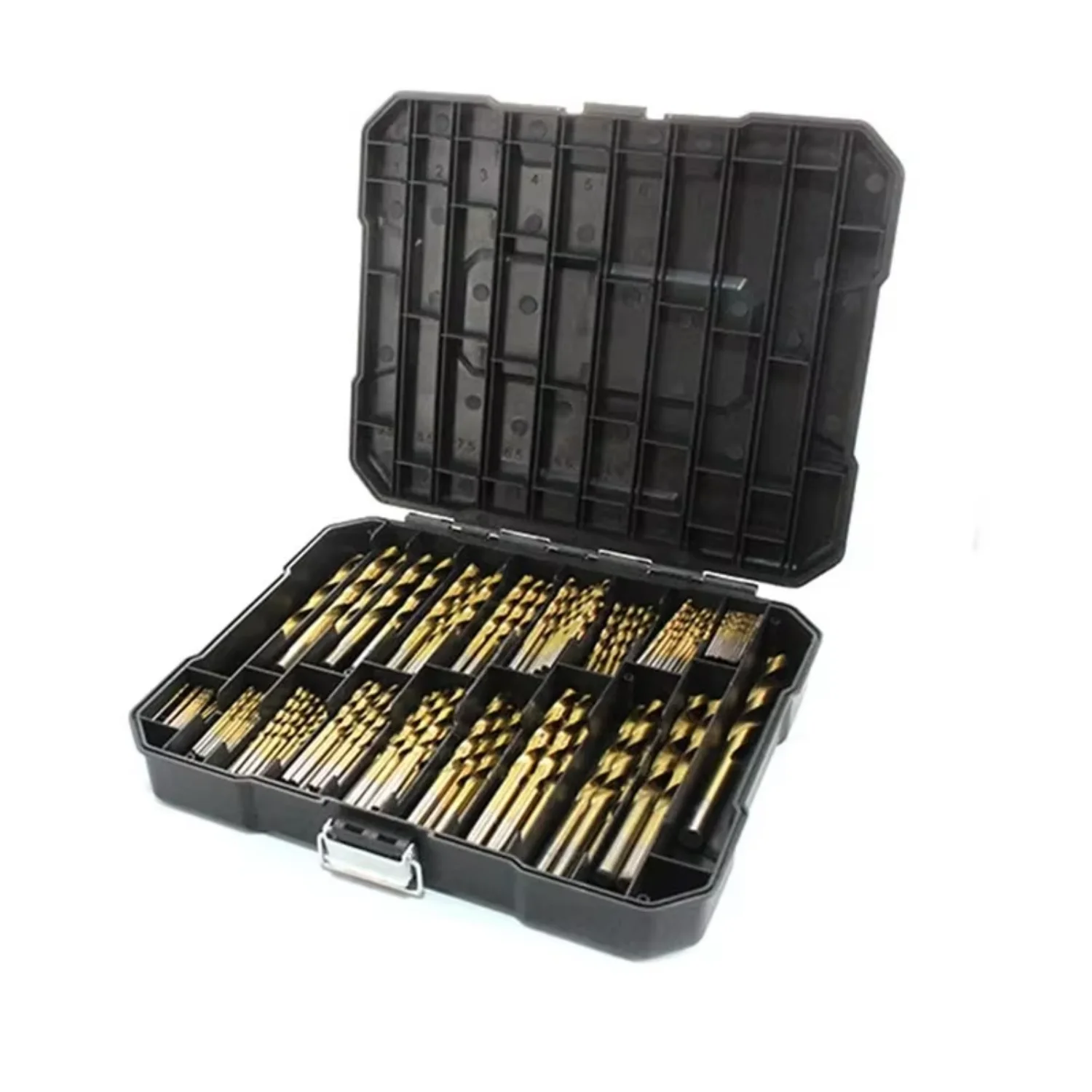 

230PCS Coated Twist Drill Bit Set with Case 135°Tip Metric Drill Bits Size from 1.0-10mm Woodworking Plastic Hole