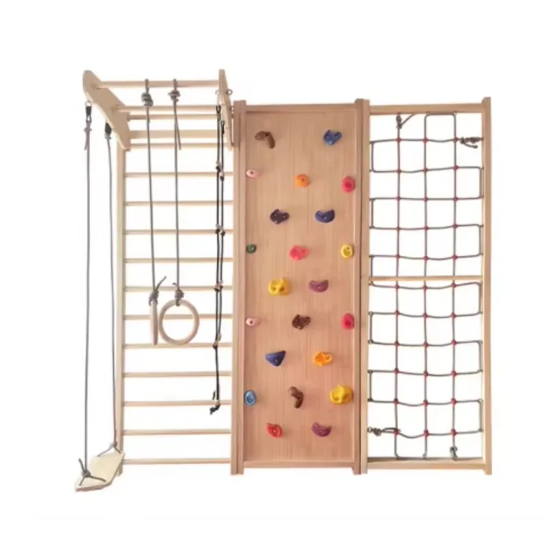 

Attractive Wooden Indoor Rock Climbing Wall Gym Exercise for Children Indoor Playground Equipment for Amusement Park