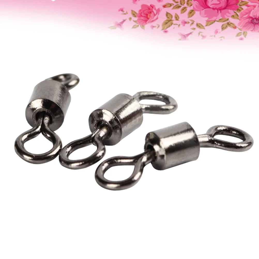 8 Pcs Eight-Character Ring Fishing Rolling Swivels Ball Bearing Swivel with Solid Rings Fishing Hook Connector (Approximately 12