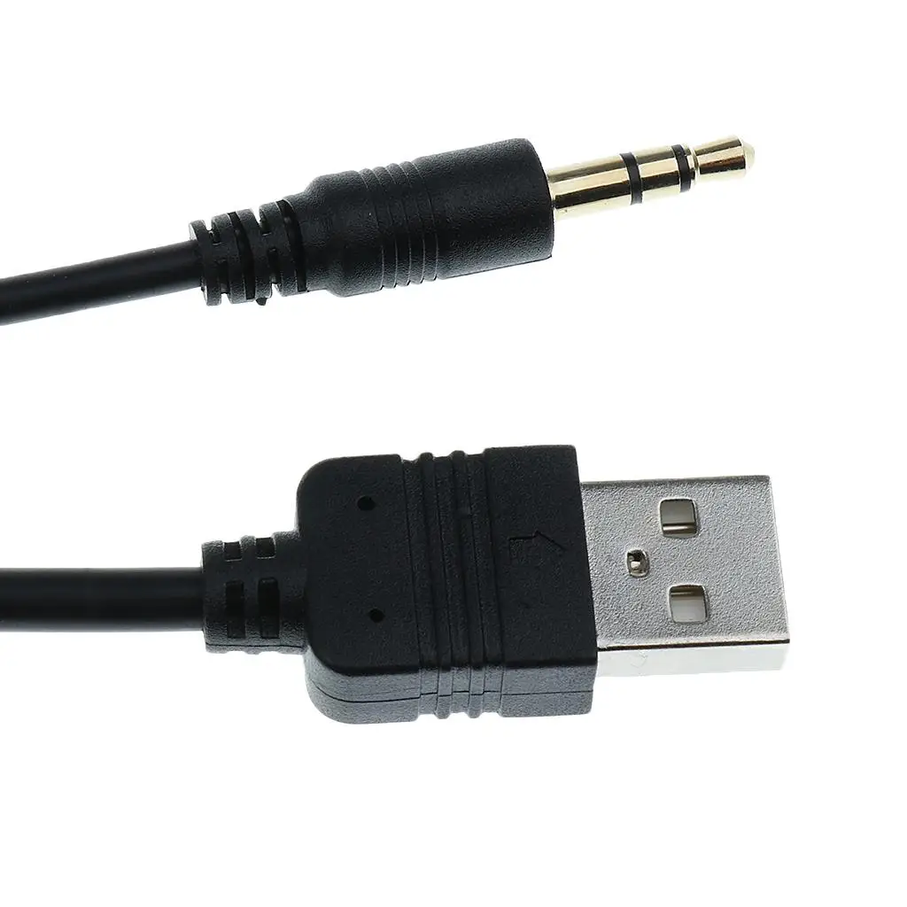 in Car USB AUX Extension Cable 1.5m Black Plastic Lead for Stereo Input Charging and Data Transfer