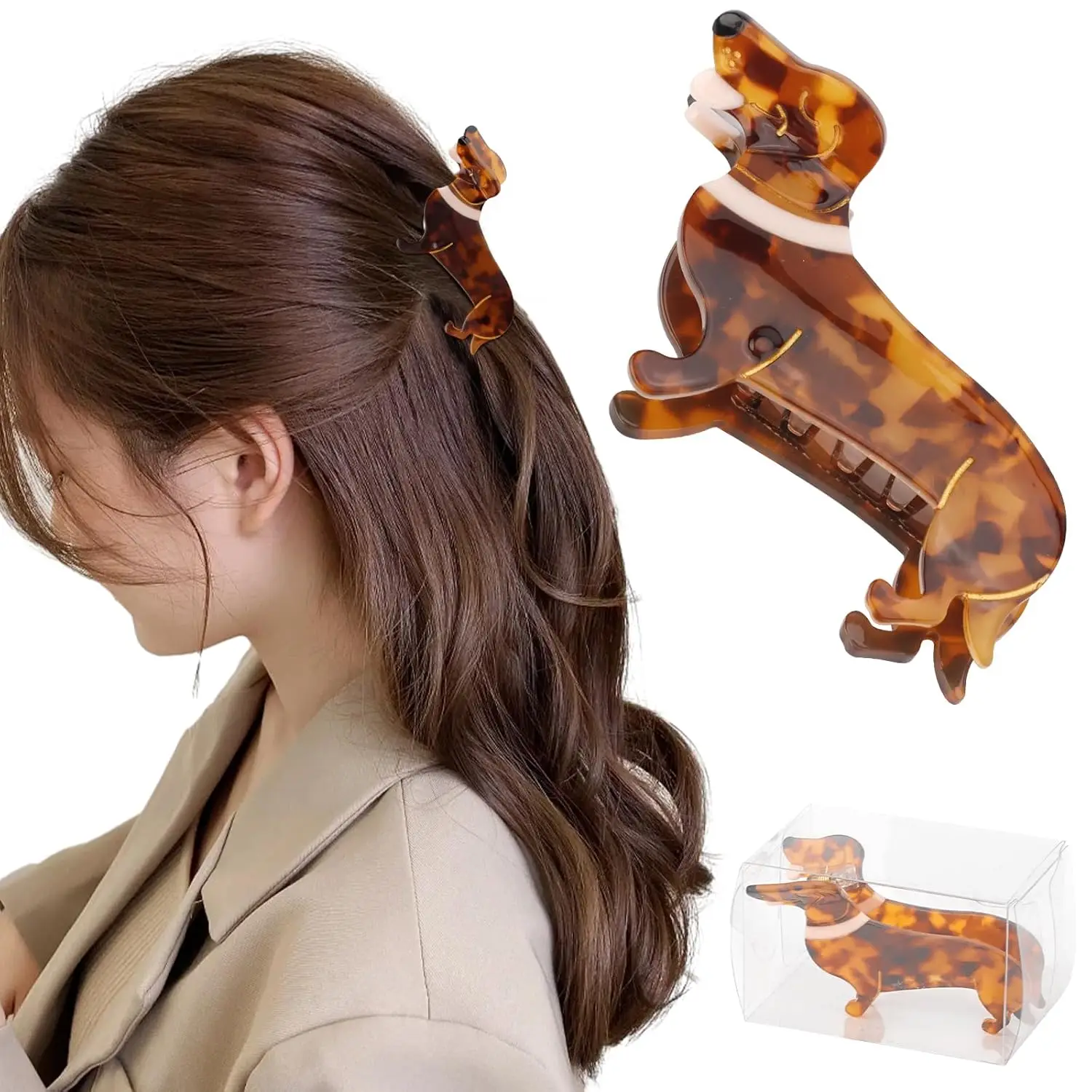 

Dachshund Hair Clips for Women, Acetate Animal Dog Clips, Cute Pet Hair Accessories for Christmas, Birthday, Mother's Day