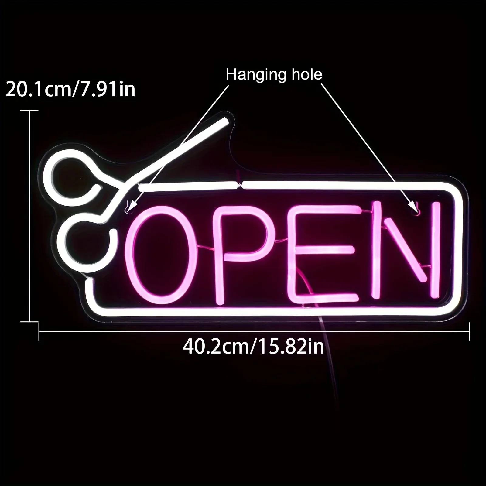 Scissors Open Neon Sign for Business-Neon Lights Sign for Party Bar Salon Stores Shop Hotel Wall Decor  for Store Windows