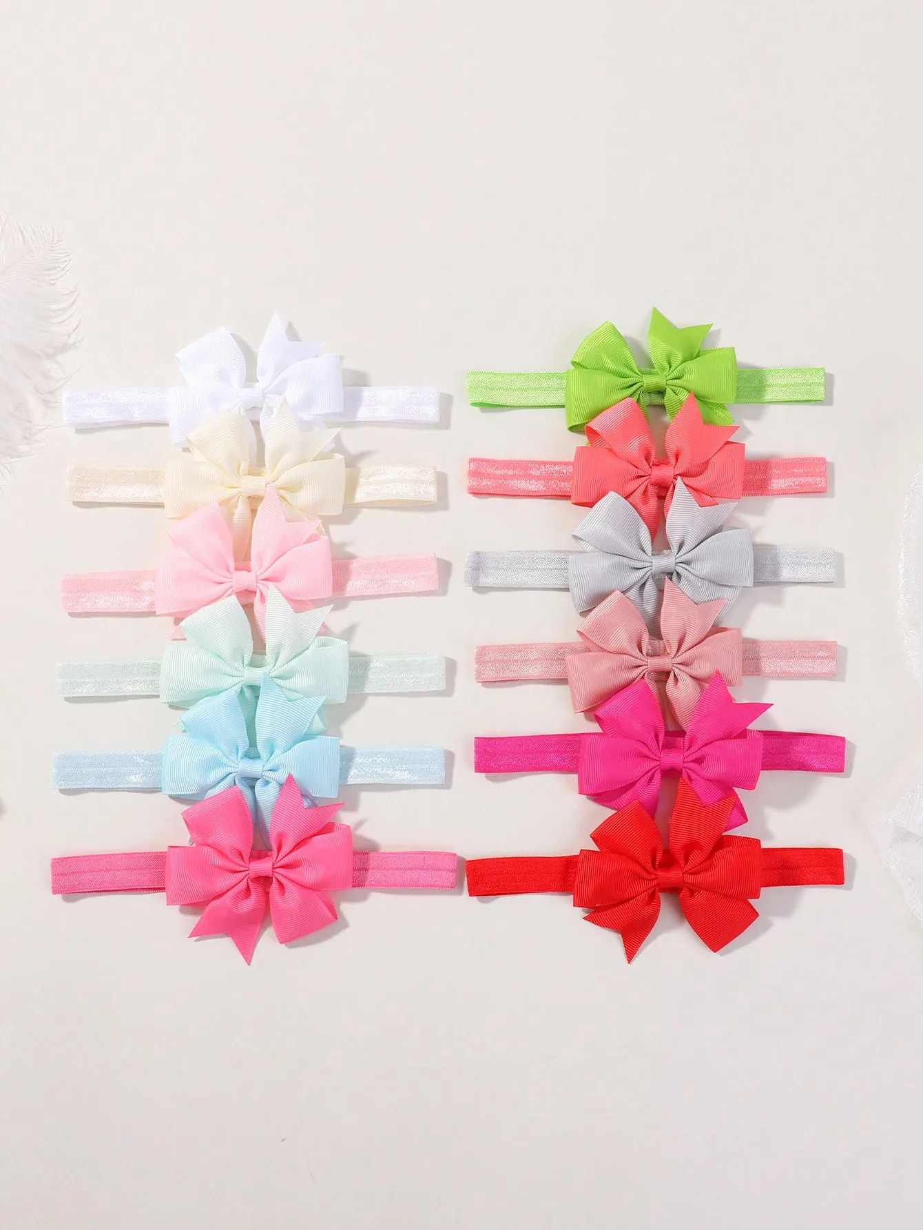 6/12 Stück bunte Band-Schleifen-Stirnbänder-Set für Babys und Neugeborene, elastische Haarbänder, Windrad-Stirnbänder, Kinder-Kopfbedeckung