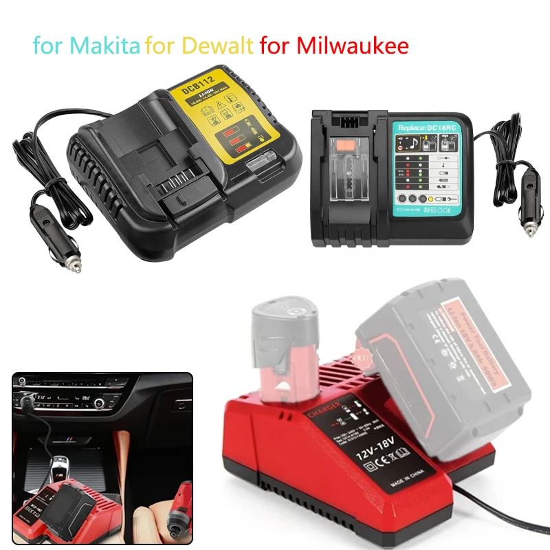 

Для Dewalt/Makita/Milwaukee12V18V аккумулятор мини-вилка прикуривателя автомобильное зарядное устройство с вилкой прикуривателя быстрое зарядное устройство