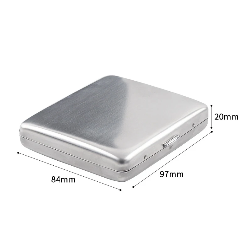 Stainless Steel Cigarette Box For 20Pc Sticks Capacity Creative Anti-Pressure Cigarette Clip Portable Ultra-thin Cigarette Case