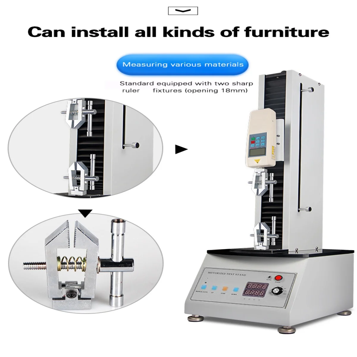 

Electric Single Column Test Stand(AEL-1000N 200mm) Without Digital Force Ggauge