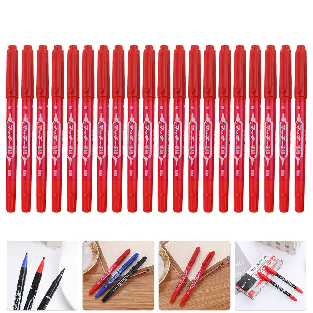 20Pcs Double-Ended Oil-Based Paint Markers Premium Nontoxic Uv Resistant Water Resistant Quick-Dry Oily Markers for Artists