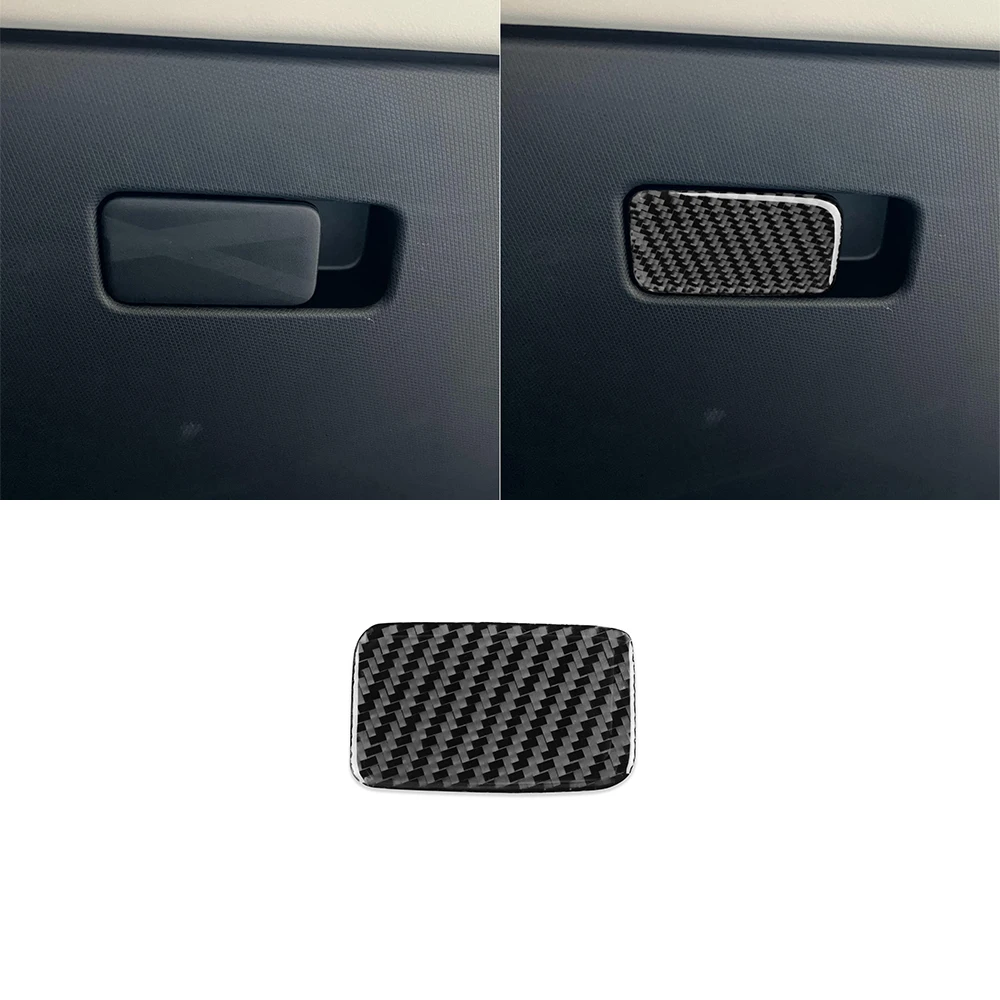 for Mustang Mach E 2021 2022 Passenger Storage Box Switch Decorative Sticker Trim Decal Car Interior Accessories Carbon Fiber