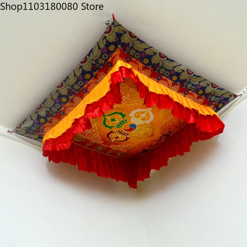 

100cm Tibetan Buddhism Weave Hang vajra Buddha Suspended Ceiling canopy Curtain For Temple