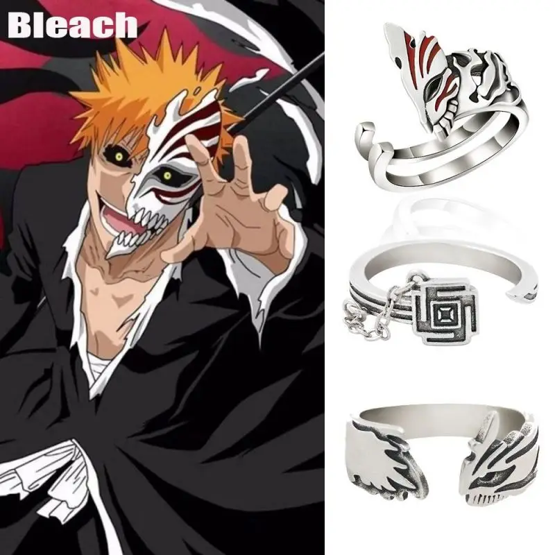 Anime BLEACH Kurosaki Ichigo Ringe Cosplay Requisiten Schmuck Zubehör Unisex Paar Liebhaber Benutzerdefinierte trend Ring Party Geschenk