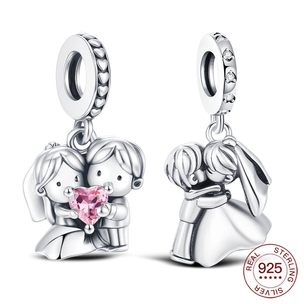 

2025 925 Sterling Silver Love Pendant Dress Charms Jewelry Making For Fashion Bracelet Wedding Anniversary Jewelry DIY Gifts