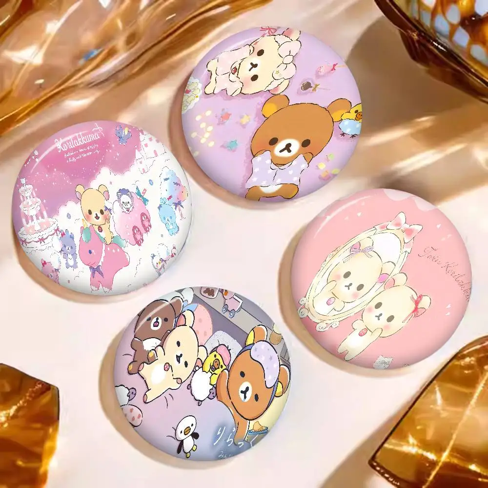 Classic Popular R-rilakkuma Cute Soft Button Pin Bright Printed Icon Gift For Friends Badge Collar Brooch Lapel Pin Metal