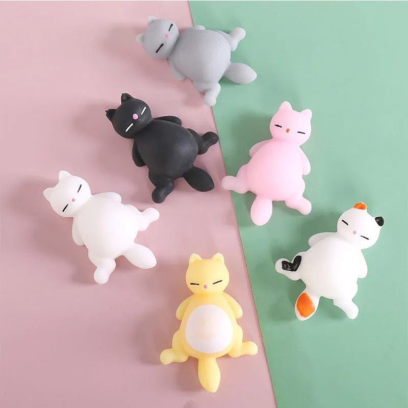 1pcs Cute Anti-Stress Squishy Cat Squeeze Ball Mochi Rising Abracon Soft Sticky Stress Relief Funny Gift Decompression Toy J56