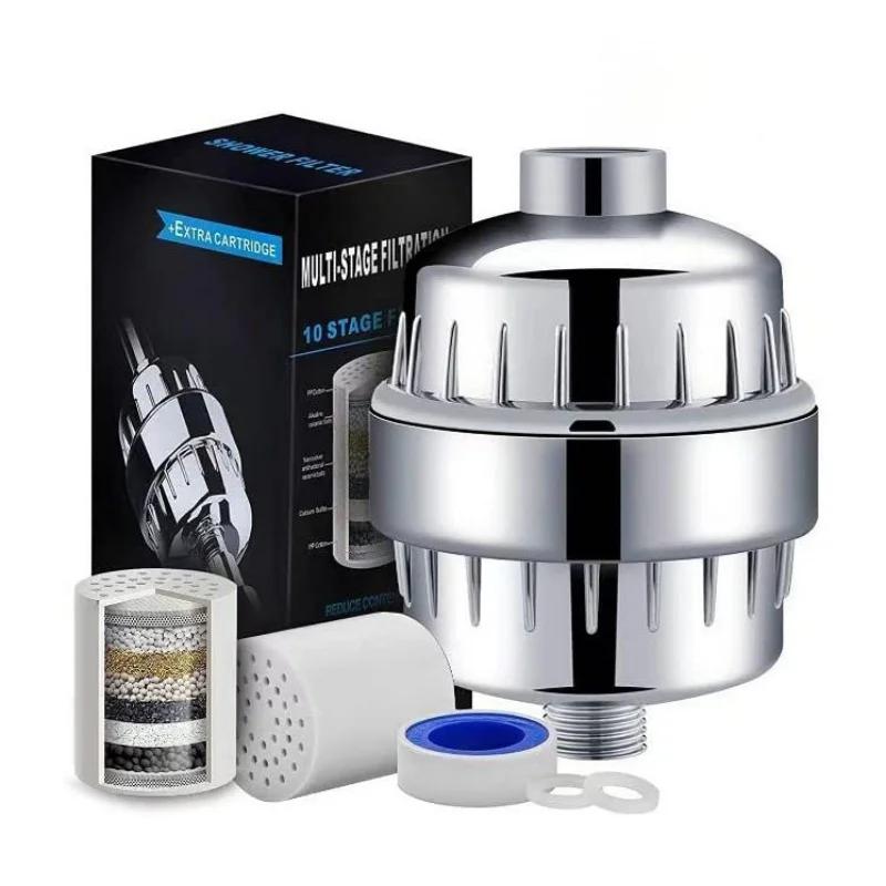 15-20 عالية الطاقة دش المياه فلتر معدني ثقيل تنقية المياه الصلبة الكلور والفلور إزالة تصفية فلتر الدش الرأسي #5