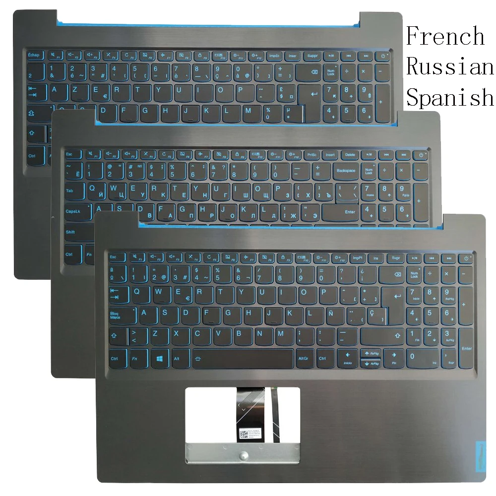 

New US/French/Russian/Spanish Keyboard For Lenovo IdeaPad L340-15 L340-15IRH L340 15 With Palmrest Upper Cover Case Backlight