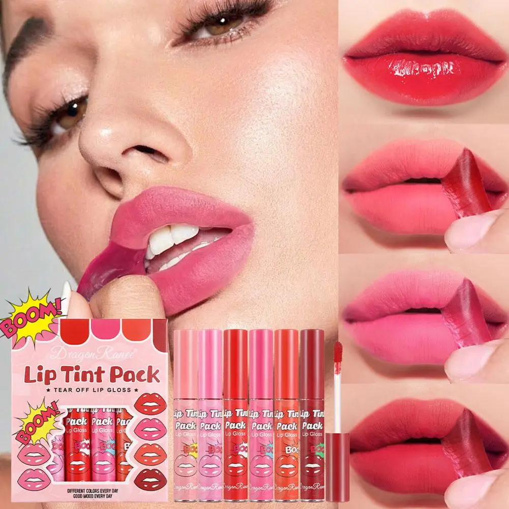

Tear-Off Lip Gloss, Waterproof and Long-Lasting, Suitable for All Skin Types, Hydrating and Moisturizing Lip Balm, Non-Fadi Z8K4