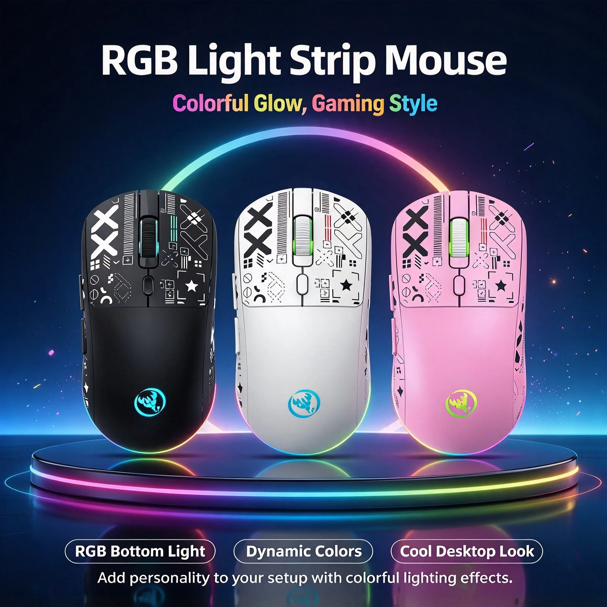 2.4G Bluetooth Tri-Mode Wireless Gaming Mouse 6-Buttons RGB Backlit Ergonomic Rechargeable Optical Mouse With Charging Dock