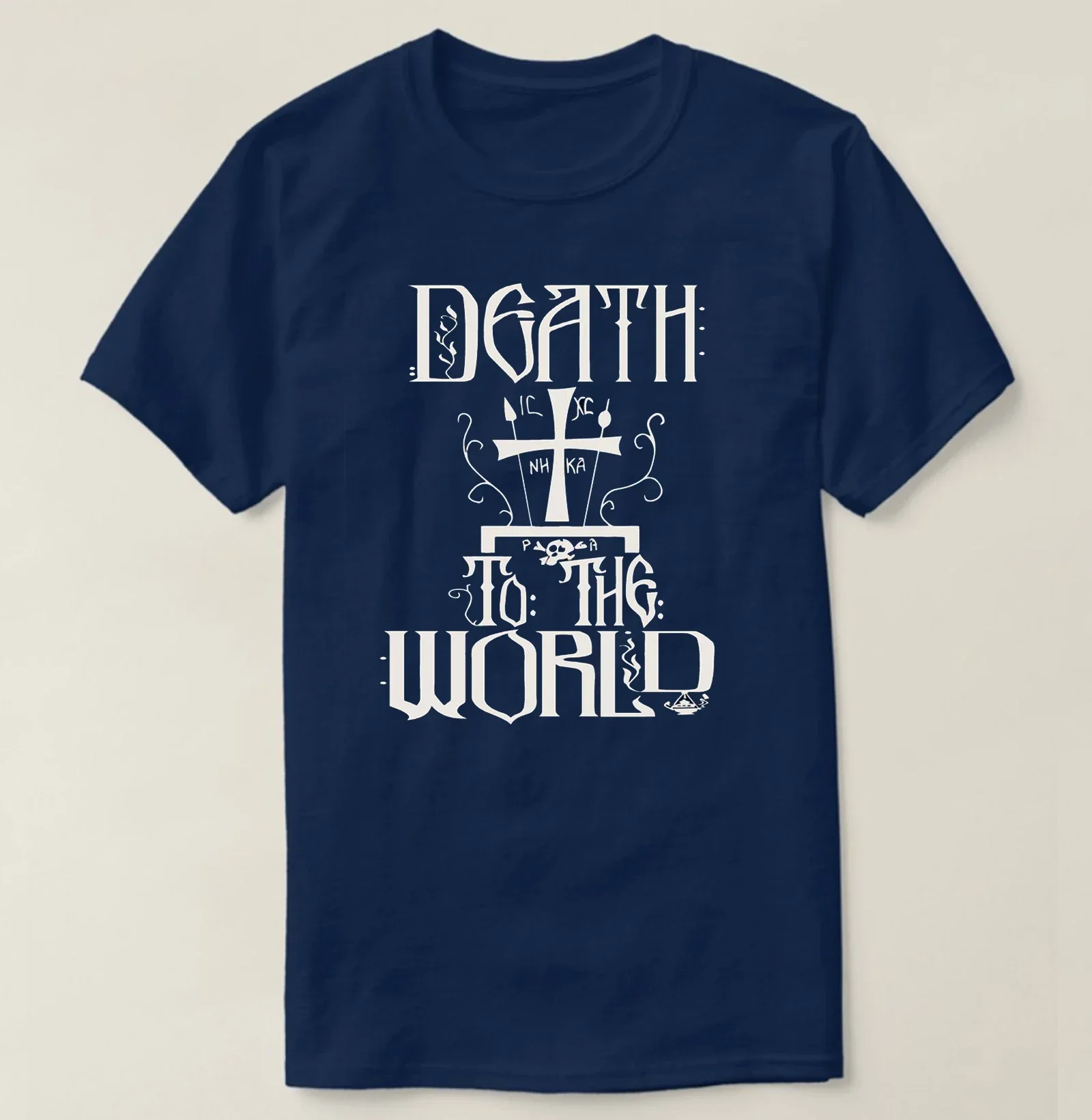 Death To The | Eastern Orthodox Schema Golgotha Cross T-Shirt 100% Cotton O-Neck Summer Short Sleeve Casual Mens T-shirt